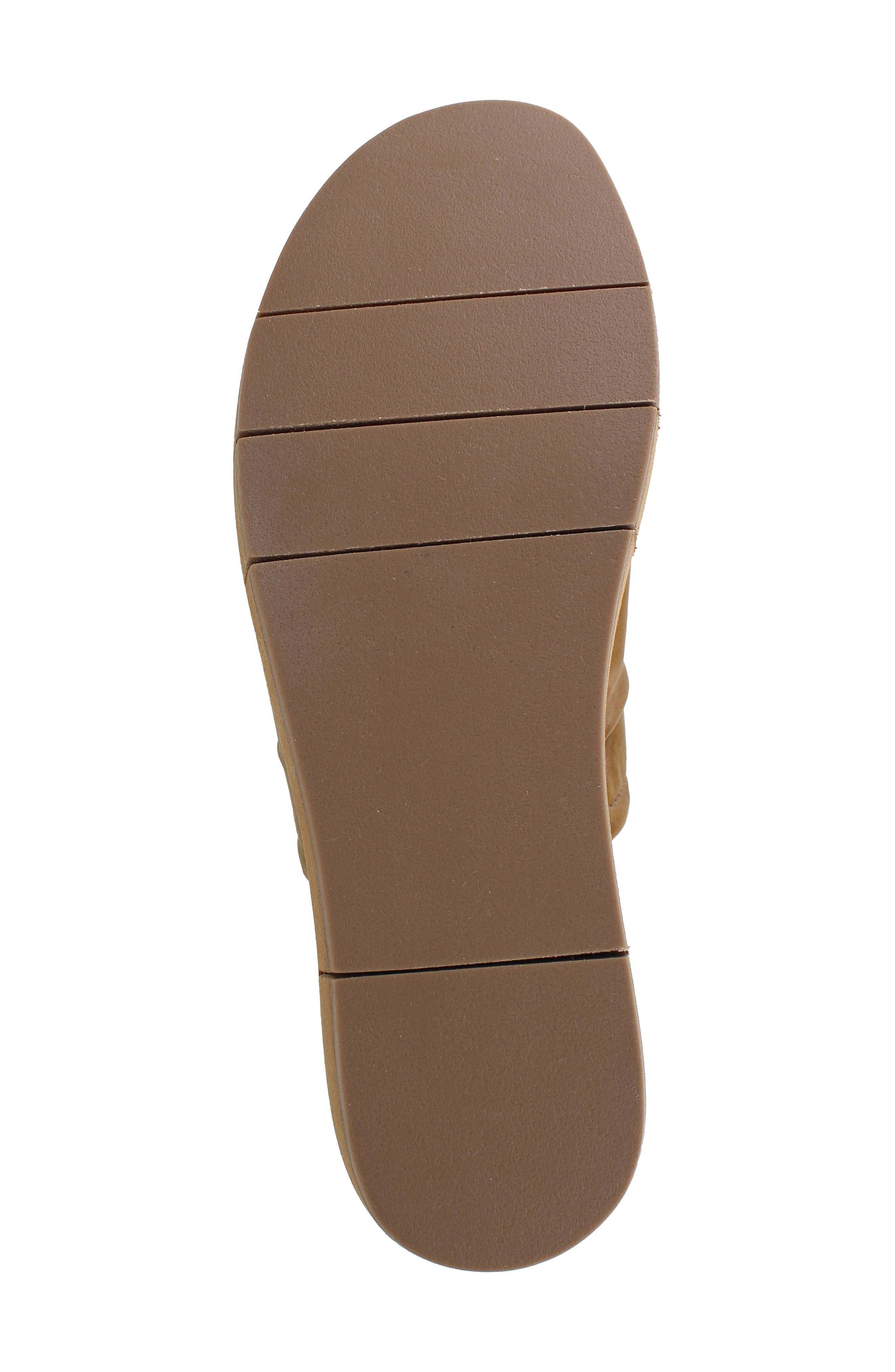 Kayci Scrunched Platform Slide Sandal, Alternate, color, TAN LEATHER