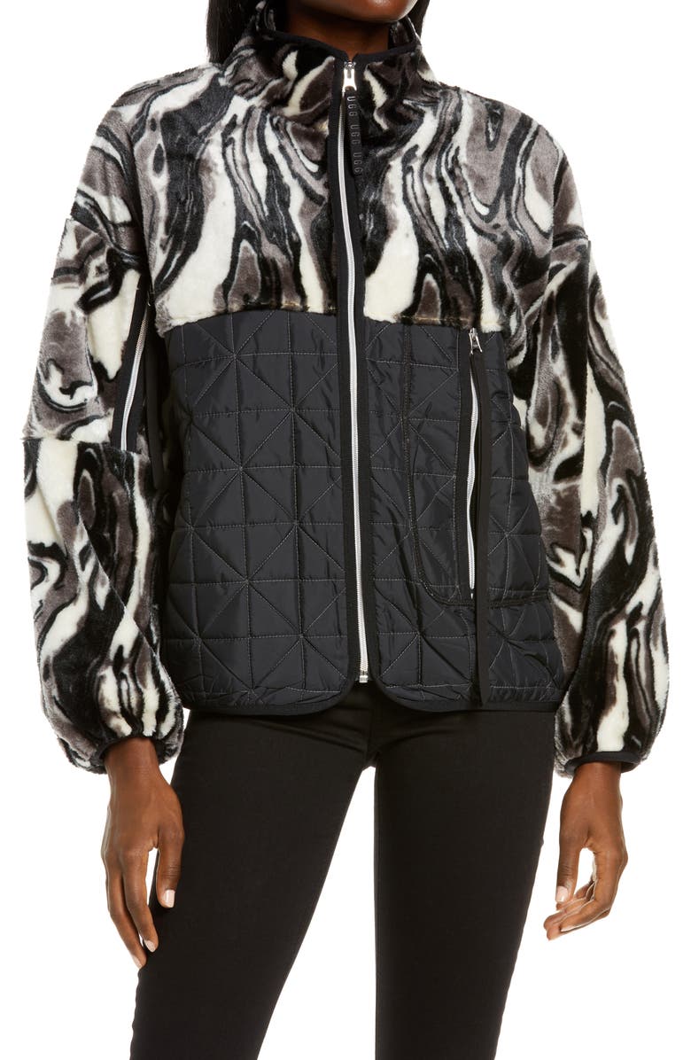 UGG<sup>®</sup> Marlene Quilted Fleece Jacket, Alternate, color,