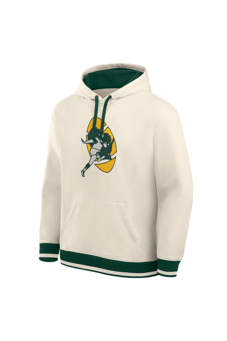 Men's Fanatics Cream Green Bay Packers Chenille Heavyweight Fleece Hoodie, Alternate, color, Cream