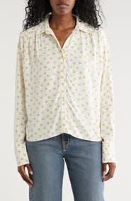 Melrose and Market Flowy Long Sleeve Button-Up Shirt