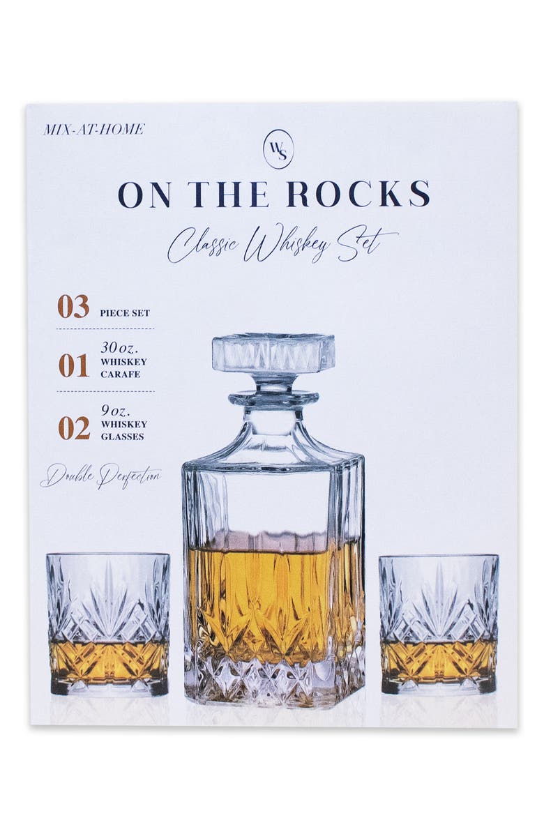 Silver One International 3-Piece Whiskey Decanter Set, Main, color,