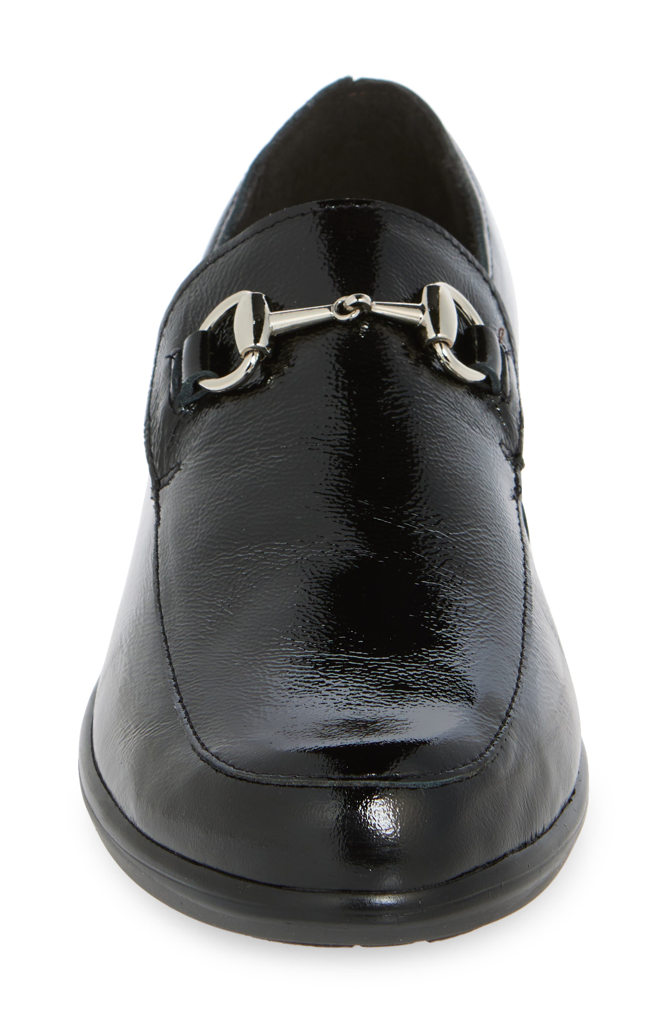 Bentu Bit Loafer, Alternate, color, BLACK CRINKLE PATENT LEATHER