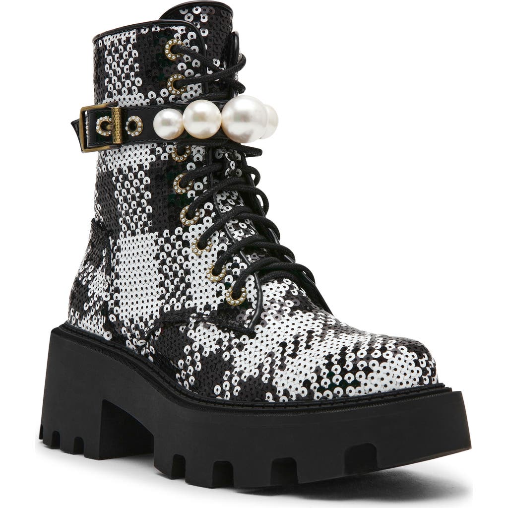 Betsey Johnson Jonnie Lug Sole Boot In Black