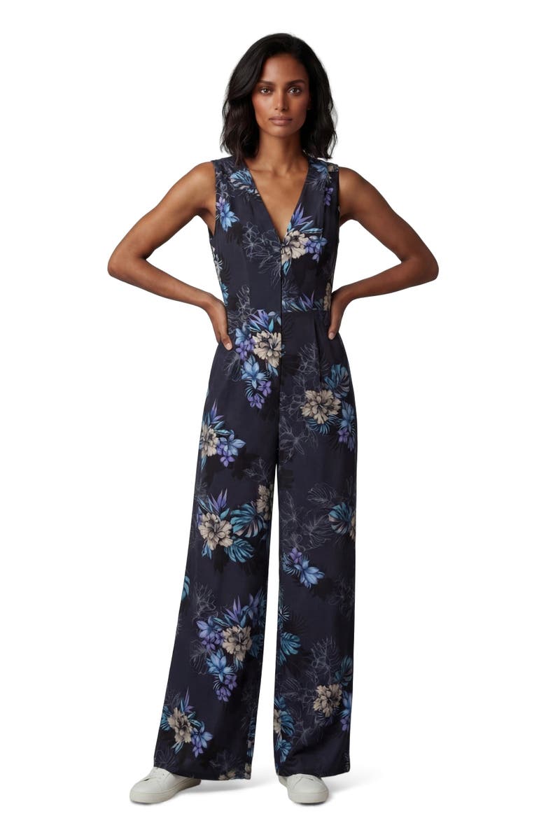 Lords of Harlech JENNY EXOTIC FLORAL BLACK WOMENS TAILORED JUMPSUIT, Main, color, Black