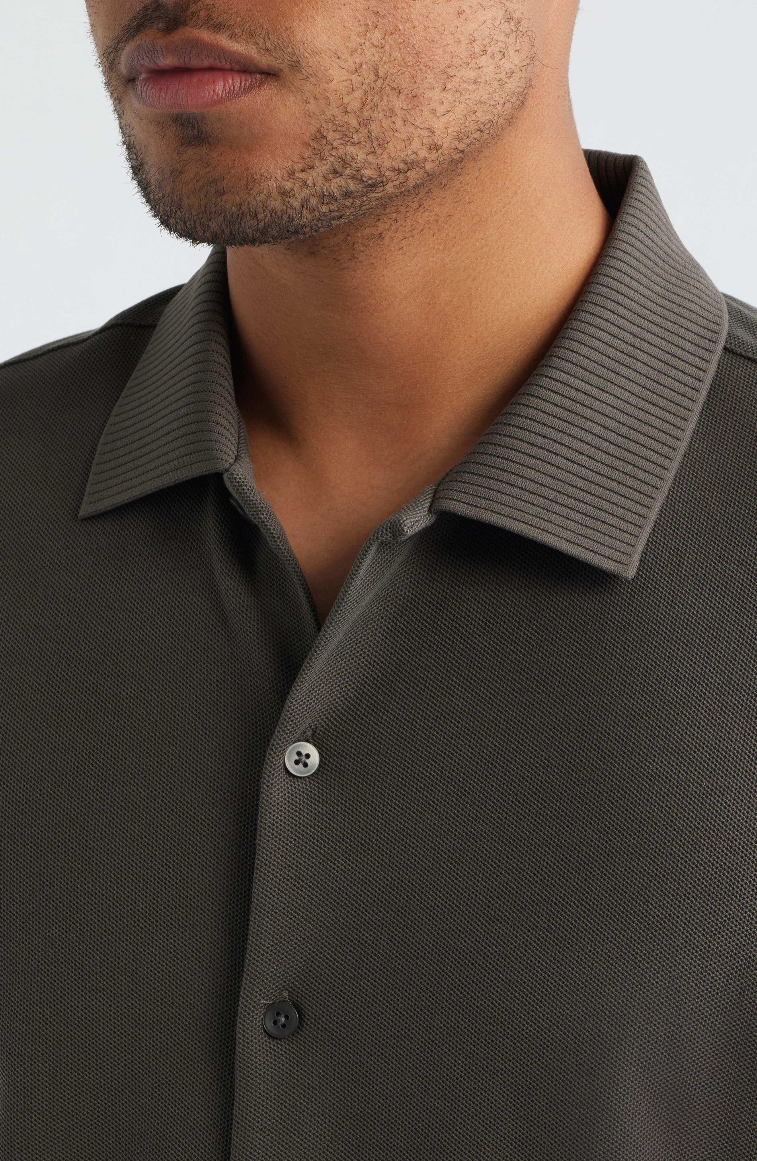 Мужские рубашки Robert Barakett Sorrell Short Sleeve Cotton Piqué Button-Up Shirt — фото 2