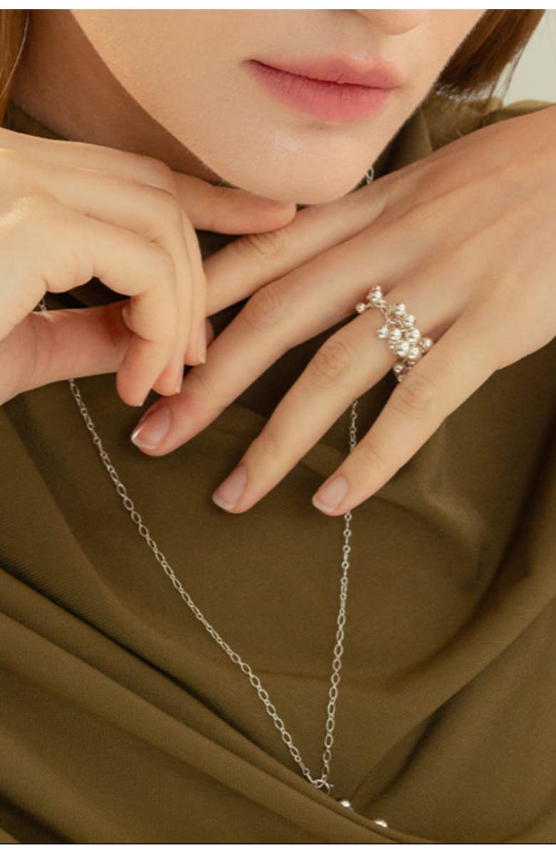 Bearfruit Jewelry Sterling Silver Vivienne Ring Dainty Delicate Statement Trendy, Alternate, color, Silver