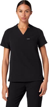 JAANUU Helia Women's 3-Pocket Slim Notched V-Neck Scrub Top