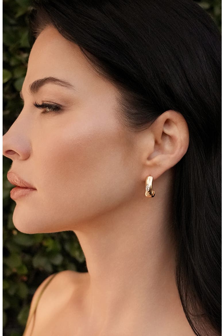 Marquise Hoop Earrings, Alternate, color, GOLD