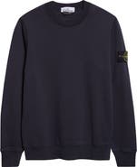 Stone Island Compass Logo Patch Cotton Crewneck Sweatshirt