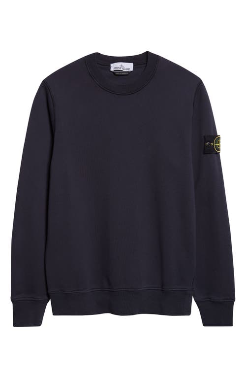 Stone Island Vanisé Brushed Heavy Cotton Sweatshirt In Blue