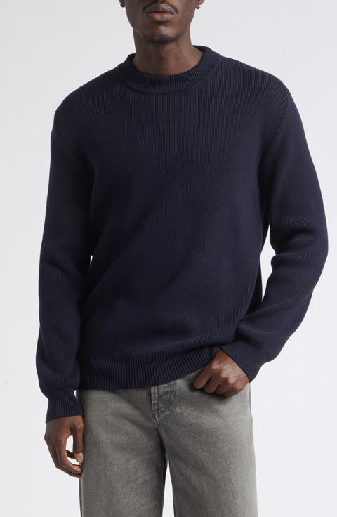 Golden Cotton Blend Crewneck Sweater