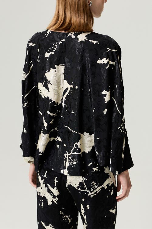 Nocturne Abstract Print Jacquard Blouse In Multi