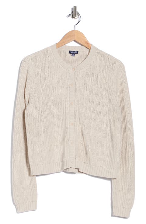 Felicity Crewneck Cotton Blend Cardigan