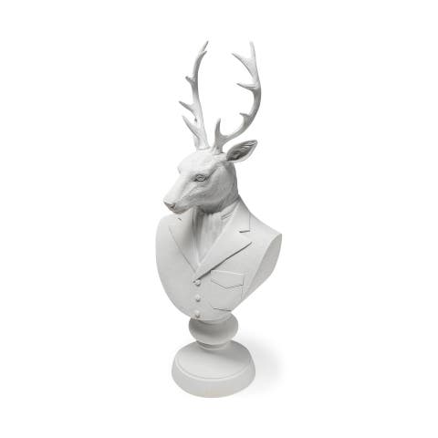Mozart Painted Resin Deer In A Suit Bust