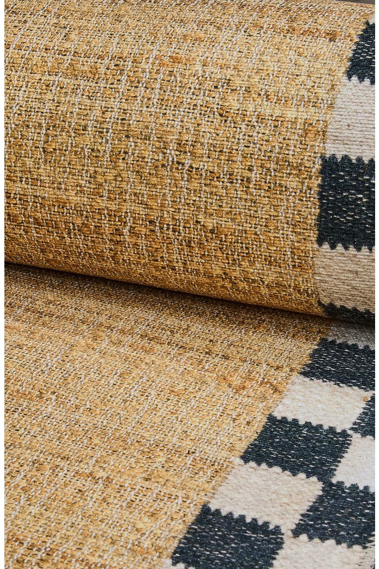 Naturals Check Washable Runner, Alternate, color, BEIGE