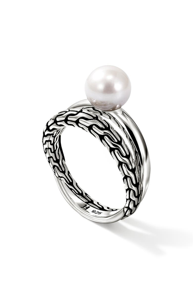 John Hardy JH Essentials Pearl Ring, Alternate, color, Silver/Pearl