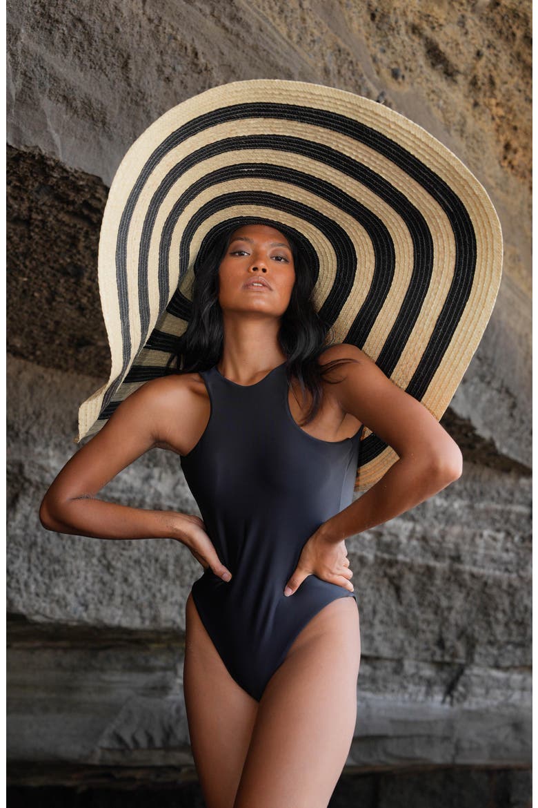 The Jupiter Open-back Recycled One-piece Swimsuit, Alternate, color, Black