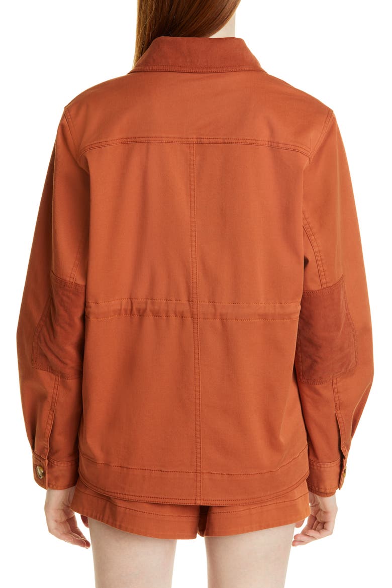 Alison Cotton Blend Utility Jacket, Alternate, color, CINNAMON