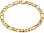 Bliss Diamond 10k Gold 3.5-millimeter Figaro Bracelet