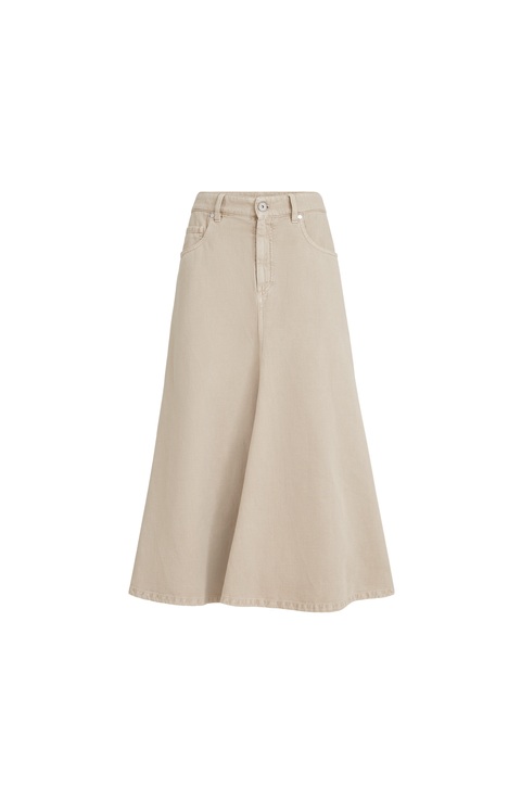 Five-pocket flared skirt