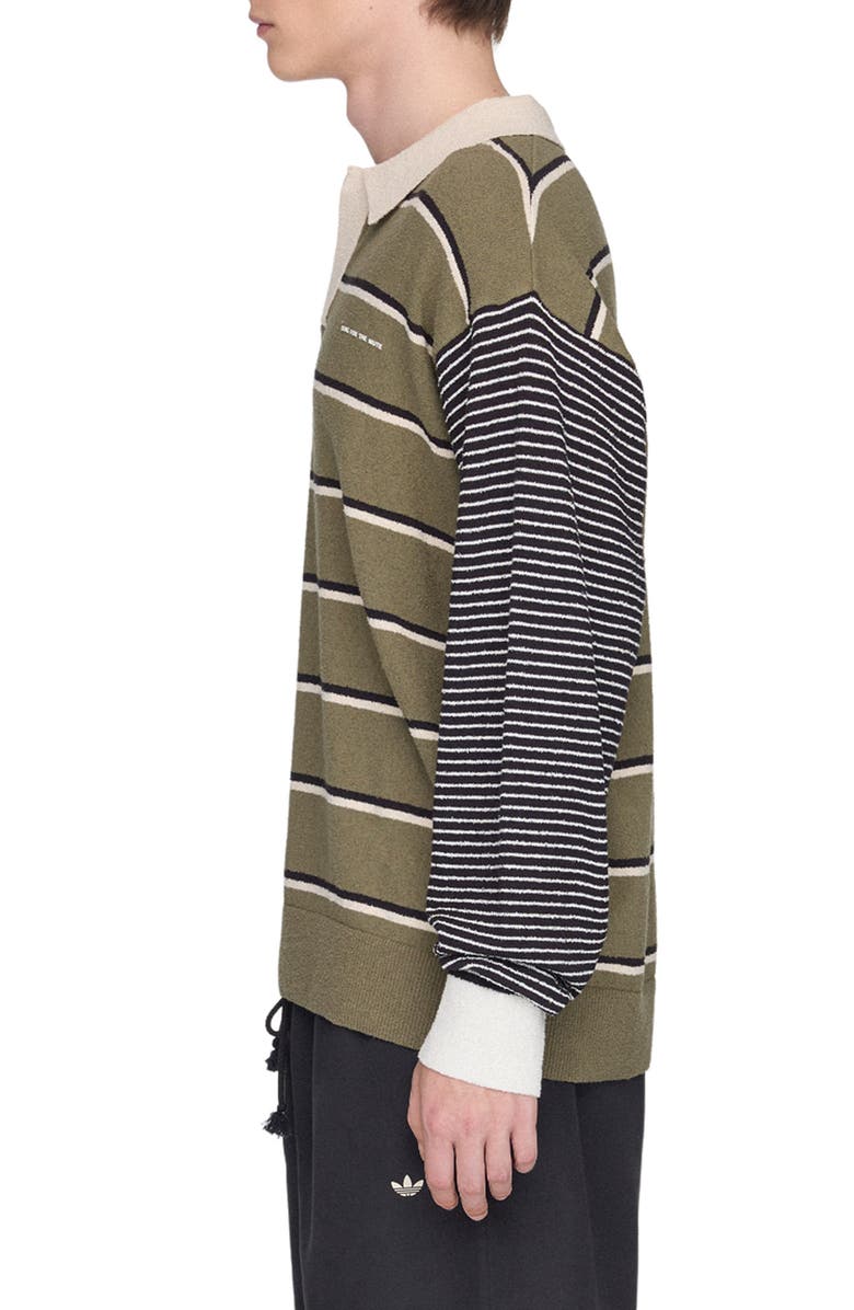 adidas Originals SFTM007 Long Sleeve Polo, Alternate, color, Olive Strata/ Alumina/ Black