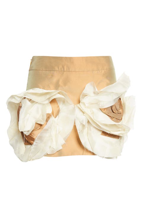 Luana Embellished Taffeta Miniskirt