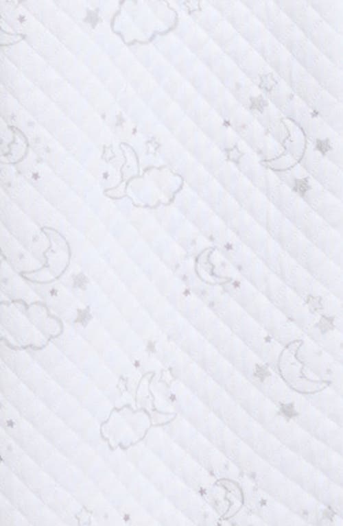 Kissy Kissy Jacquard Zip Pima Cotton Footie In White