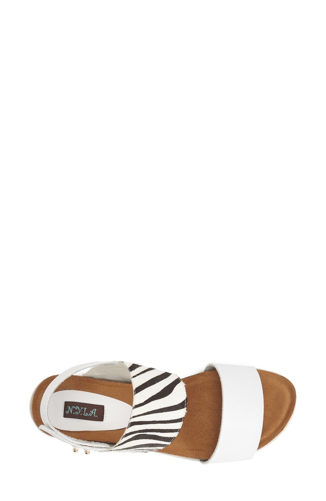 'Jolleen' Platform Sandal, Alternate, color, WHITE/ ZEBRA