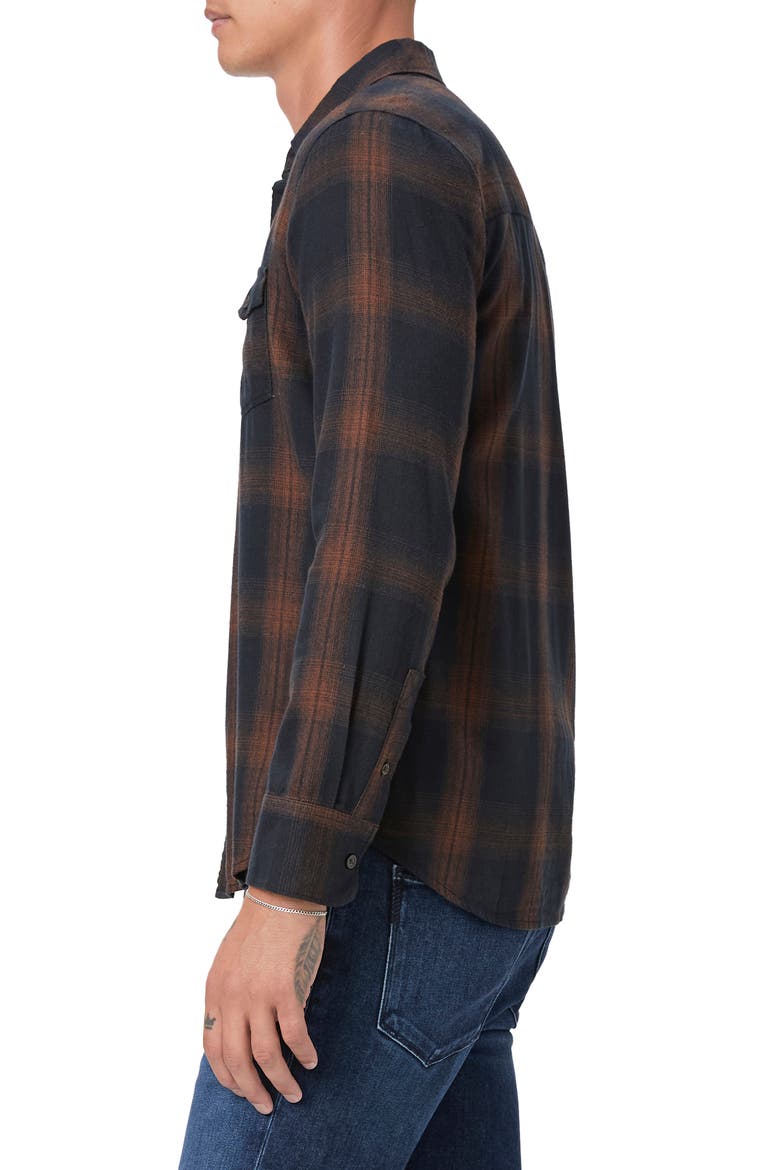 Everett Plaid Flannel Button-Up Shirt, Alternate, color, CARBON SHELL