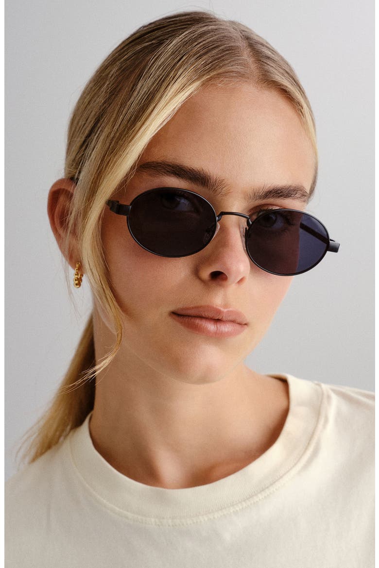 Poseidon Deux 52mm Oval Sunglasses, Alternate, color, MATTE BLACK