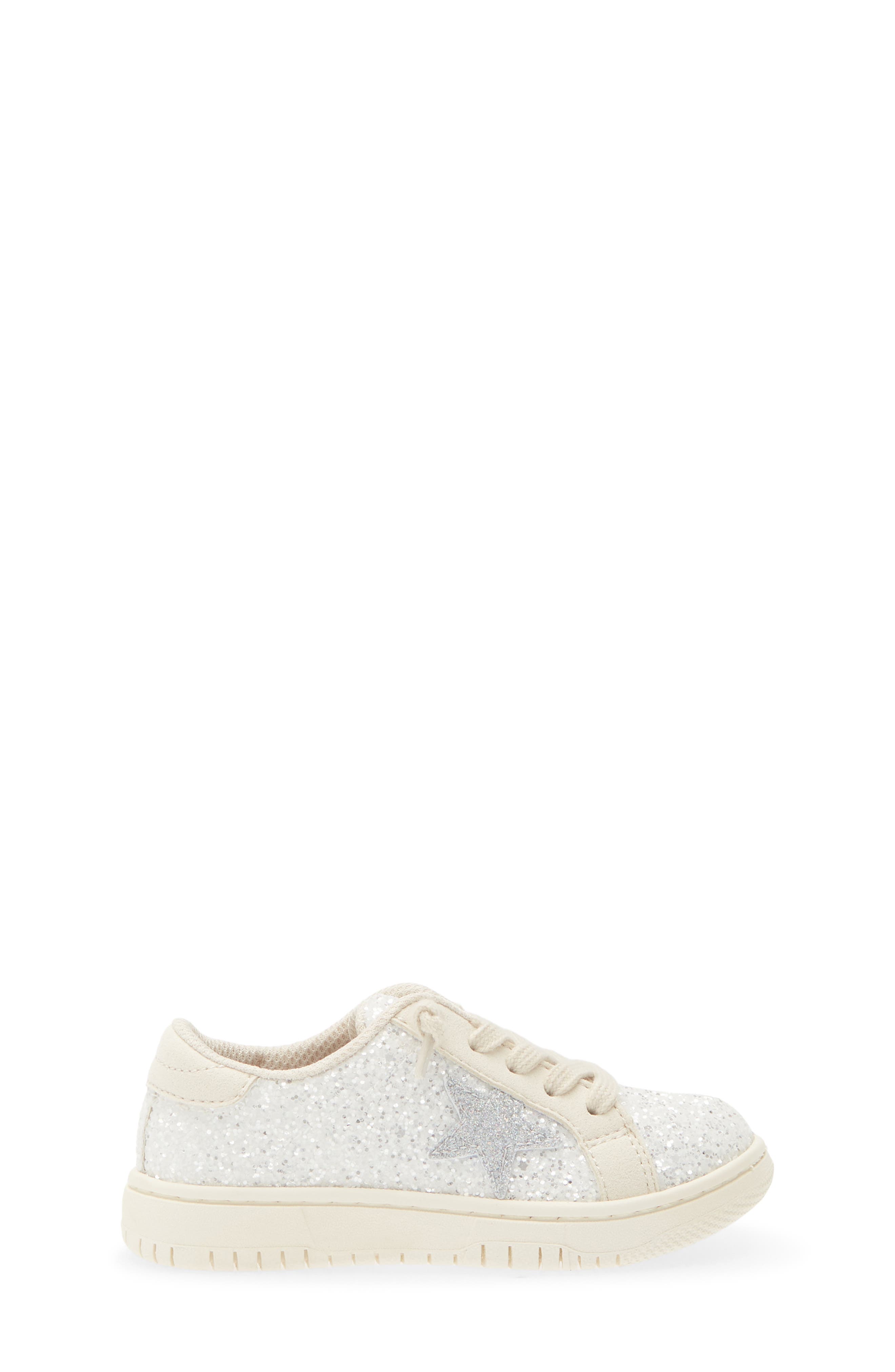 L'AMOUR Kids' Kinely Glitter Star Sneaker, Alternate, color, Glitter White