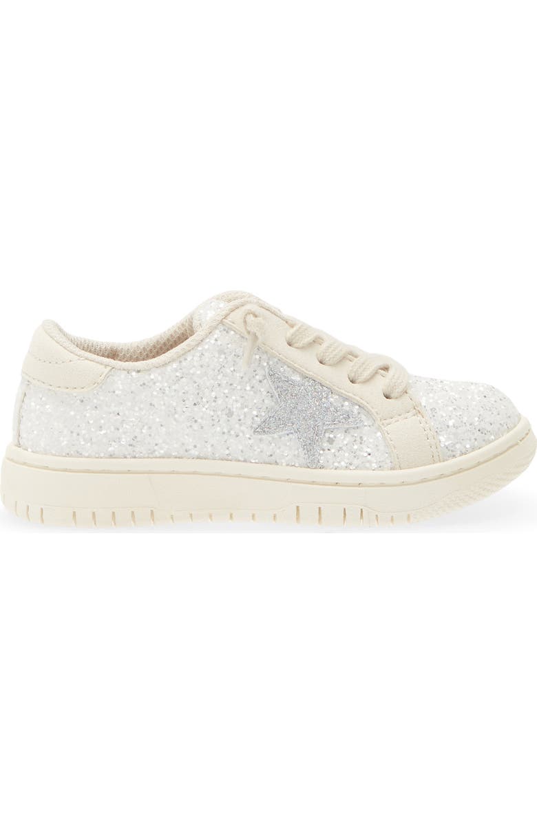 L'AMOUR Kids' Kinely Glitter Star Sneaker, Alternate, color, Glitter White