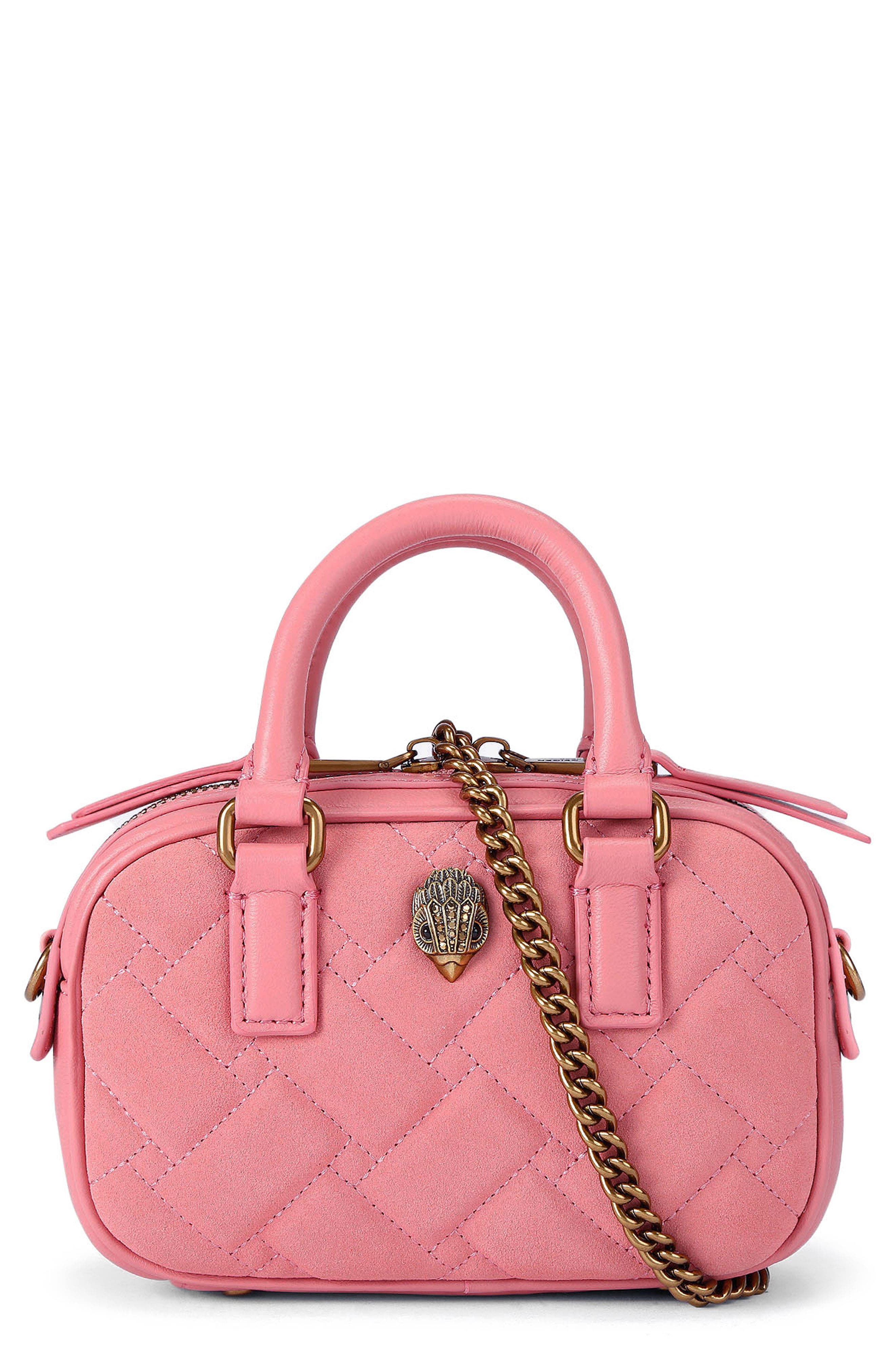 Kurt Geiger London Extra Small Kensington Quilted Leather Duffle Crossbody Bag, Main, color, Open Pink