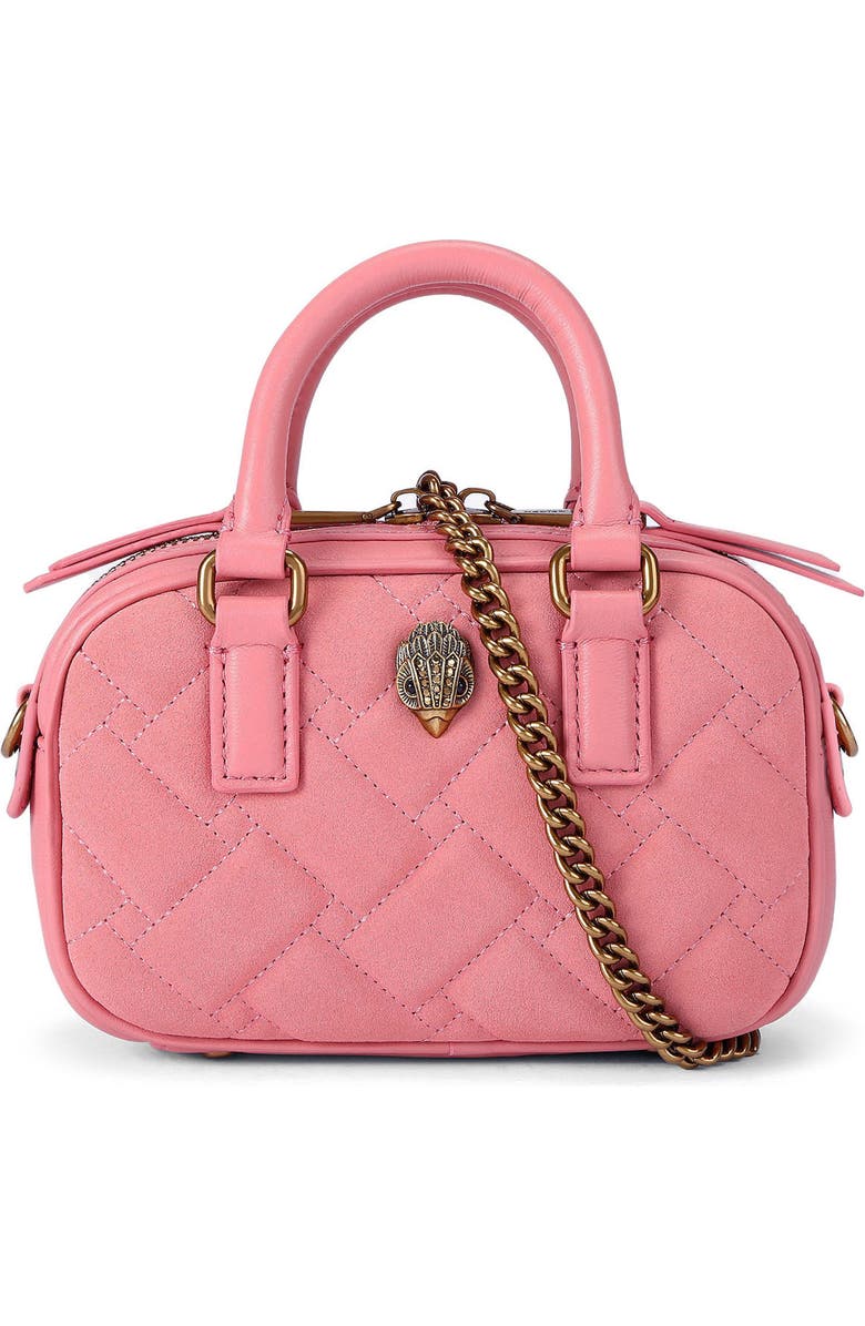 Kurt Geiger London Extra Small Kensington Quilted Leather Duffle Crossbody Bag, Main, color, Open Pink