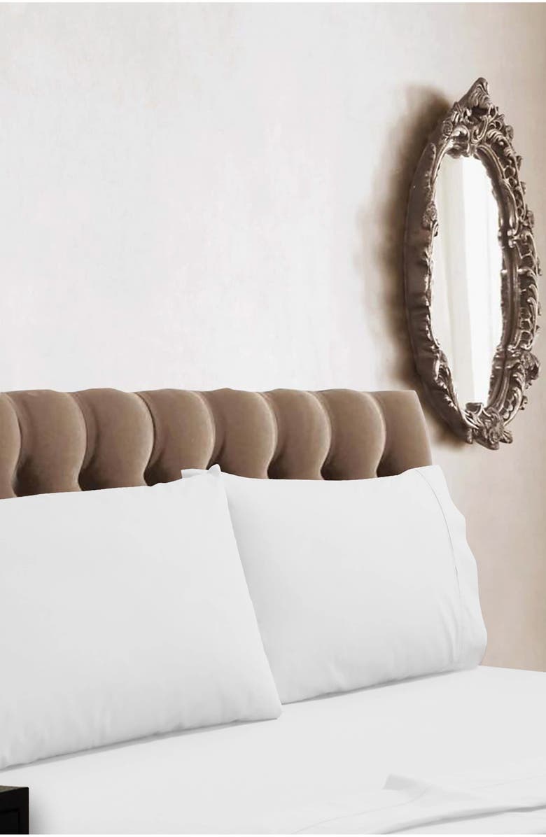 AZORES HOME 350 Thread Count Cotton Percale Pillowcase Set, Alternate, color, White