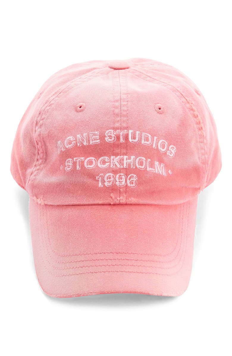 Acne Studios Cuddy Distressed Sun Kissed Ball Cap, Alternate, color, Red