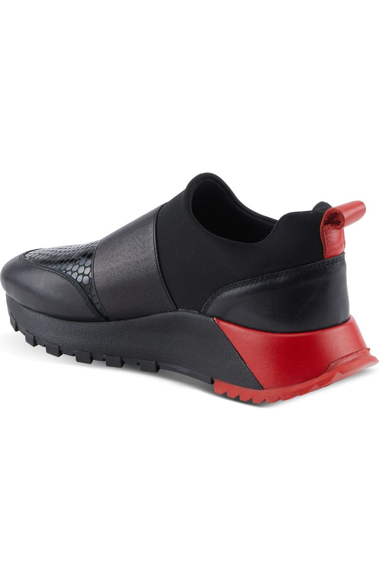 AZURA BY SPRING STEP Posh Mixed Media Slip-On Sneaker, Alternate, color, Black Multi Croco