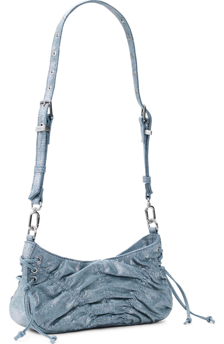 Desigual Ruched Denim Crossbody Bag, Alternate, color, Blue