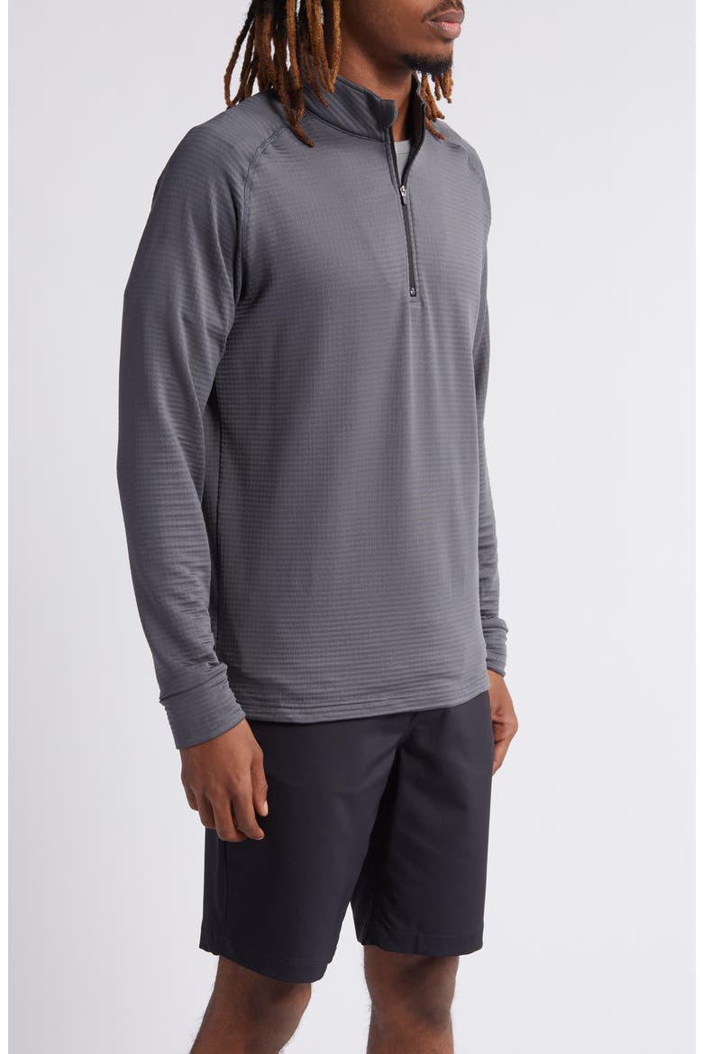 Lukas Quarter Zip Waffle Golf Pullover, Alternate, color, CHARCOAL