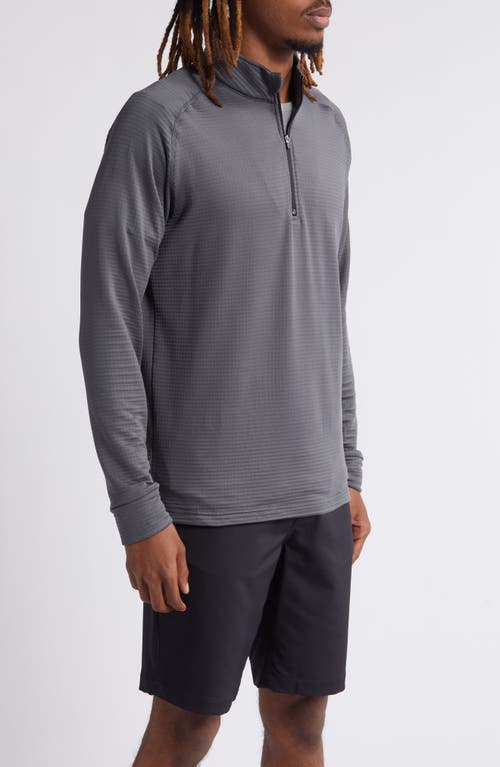 Swannies Lukas Quarter Zip Waffle Golf Pullover In Gray