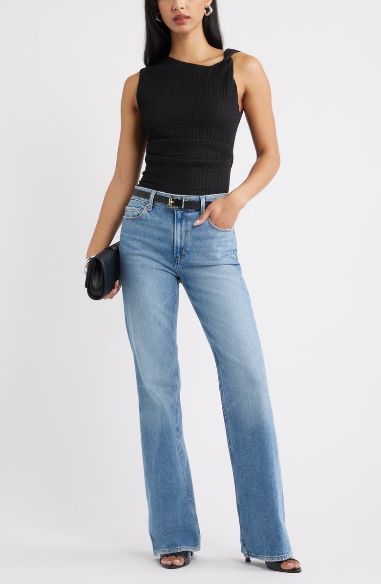 Open Edit Twisted Shoulder Textured Tank, Alternate, color, Black