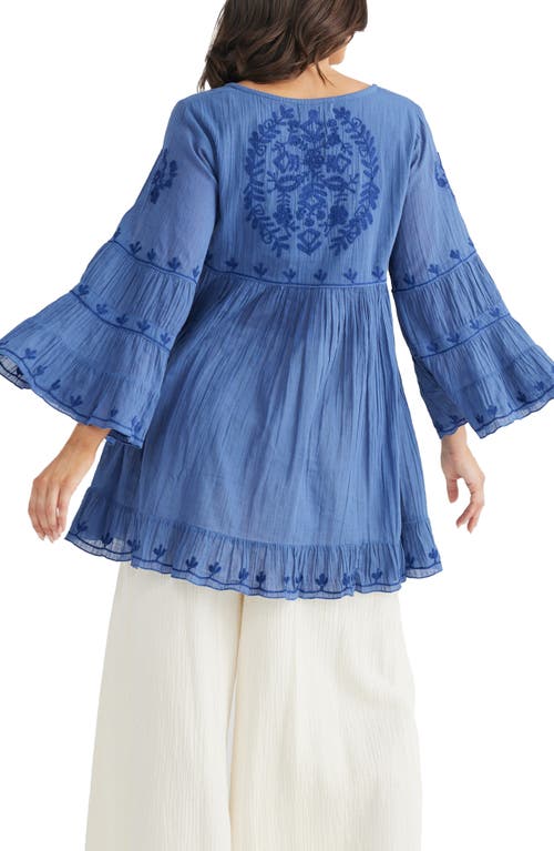 Talisman The Label Aneesa Embroidery Tunic In Blue