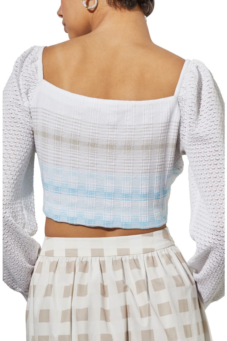 Square Neck Crop Sweater, Alternate, color, D BLUE/ HZ/ LM/ W