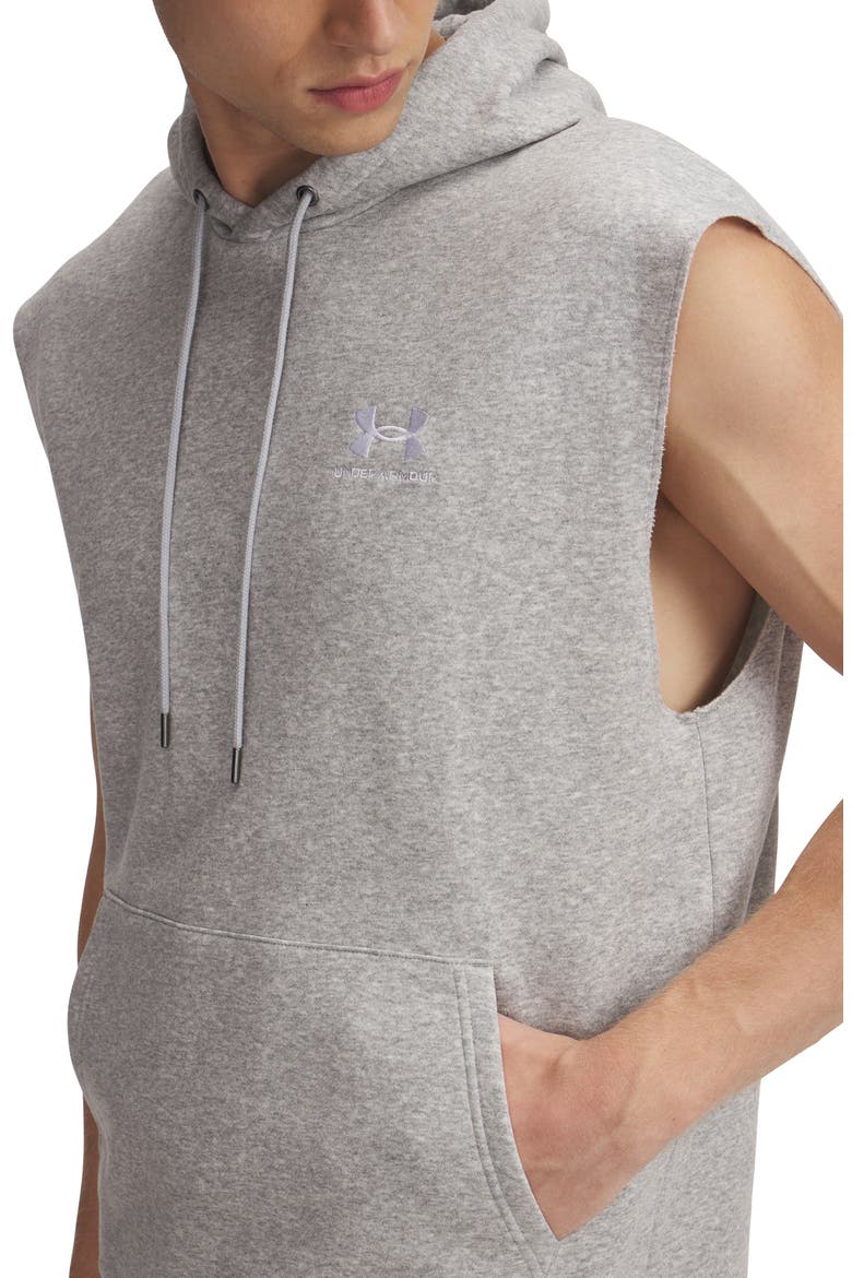 Icon Fleece Sleeveless Hoodie, Alternate, color, MOD GRAY LIGHT HEATHER