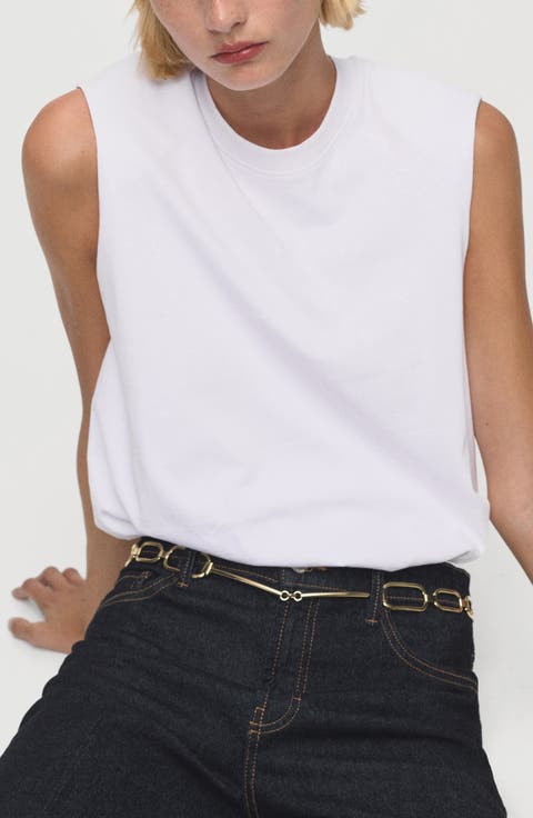 Cotton Bubble Hem Crop Top