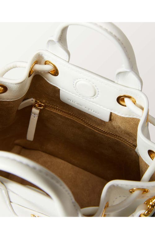 Veronica Beard Mini Goody Leather Bucket Bag In Off White