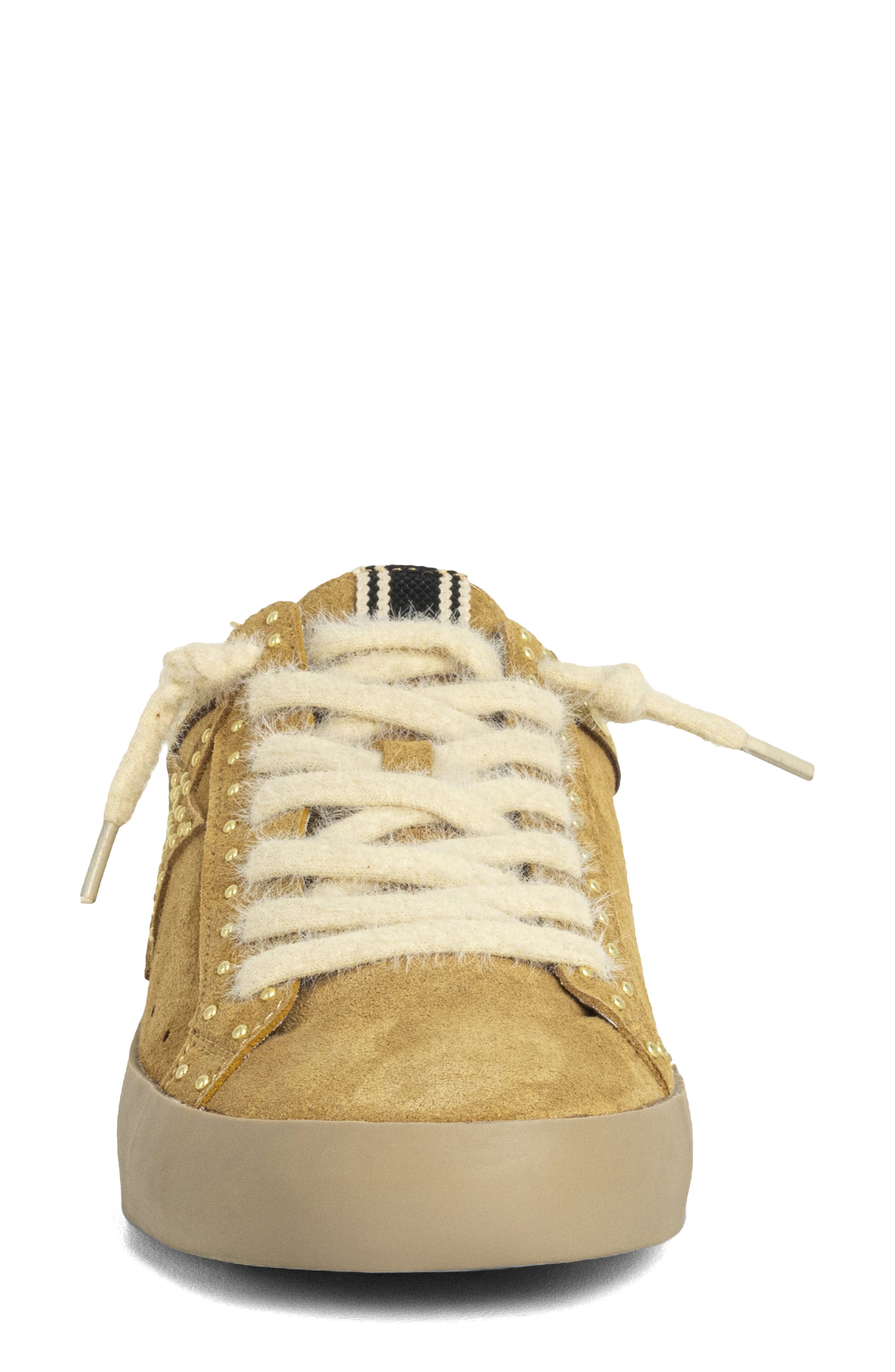 Pandora Studded Low Top Sneaker, Alternate, color, CAMEL SUEDE