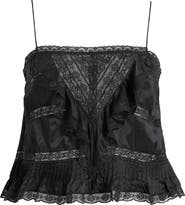 LoveShackFancy Ondeline Ruffle & Lace Silk Camisole