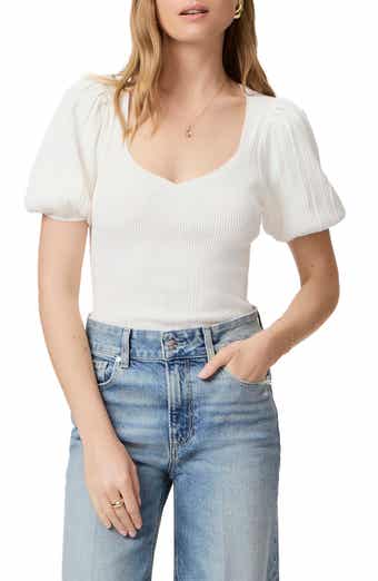 PAIGE Maie Puff Sleeve Rib Sweater