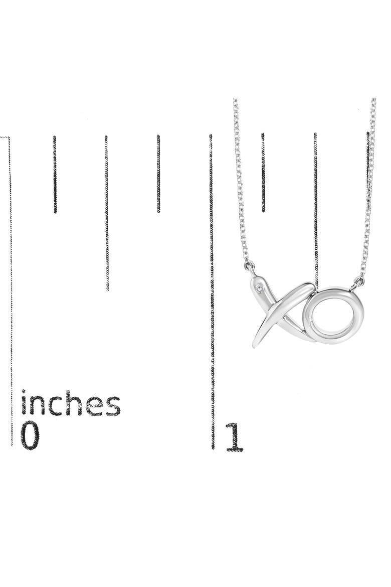 Sterling Silver Diamond Accent XO Pendant Necklace, Alternate, color, Silver